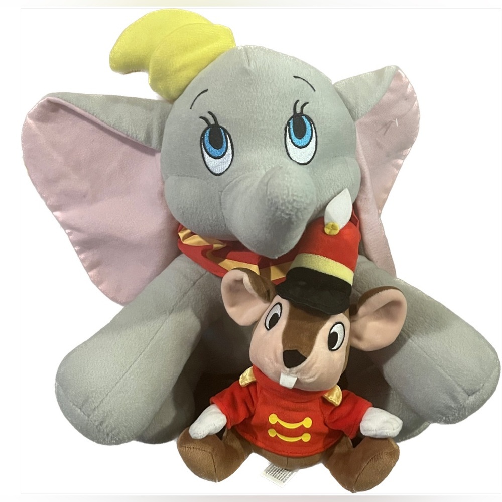 Disney’s Dumbo 12” Elephant & Timothy 6” Mouse Stuffed Animals Plush EUC